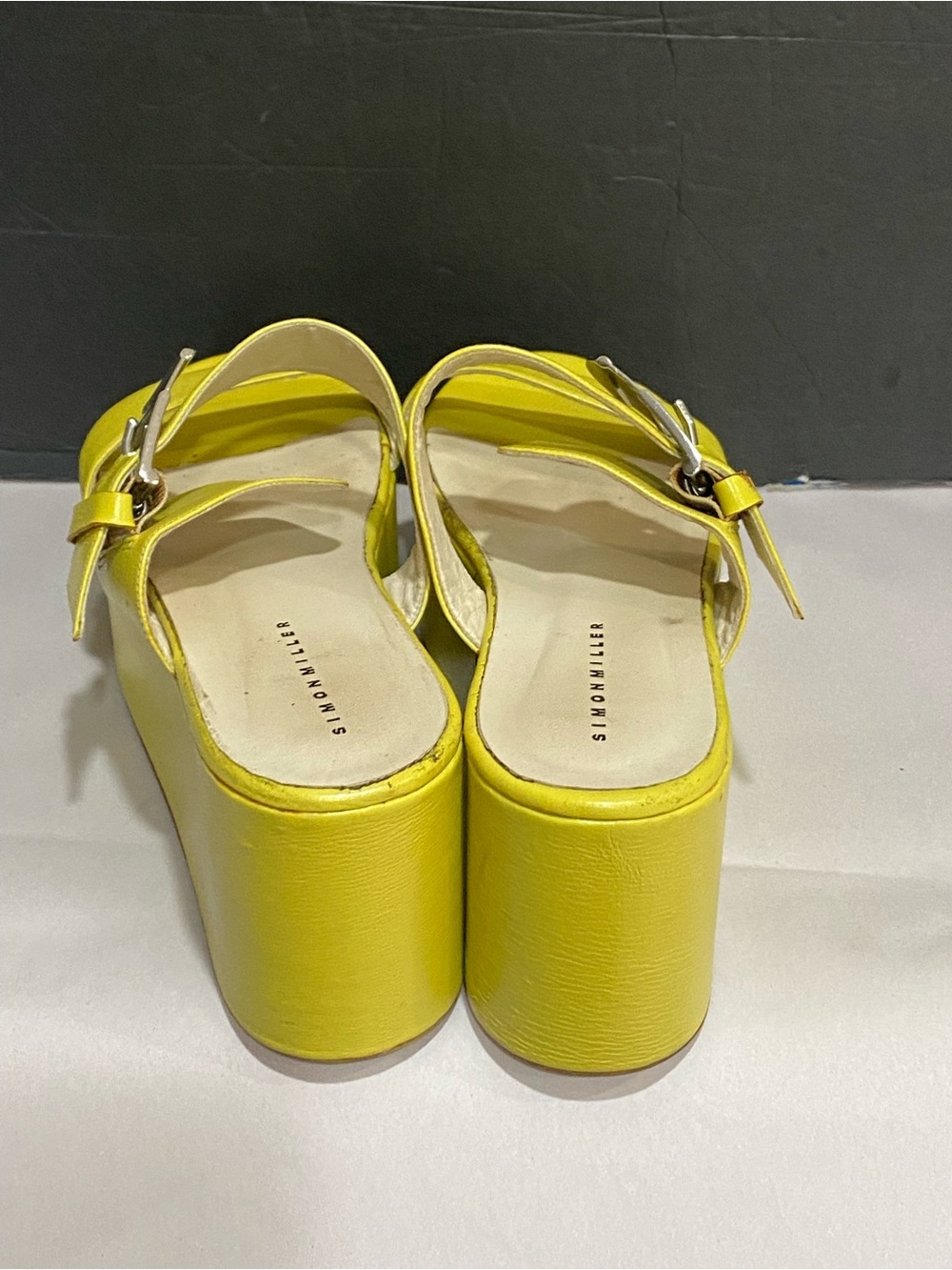 Simon Miller Yellow Leather Coaster Platform Sandals – Buckle Accent – Size 7 - Picture 4 of 7